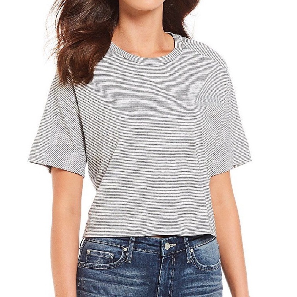Ella Moss Tegan Cropped Stripe Tee